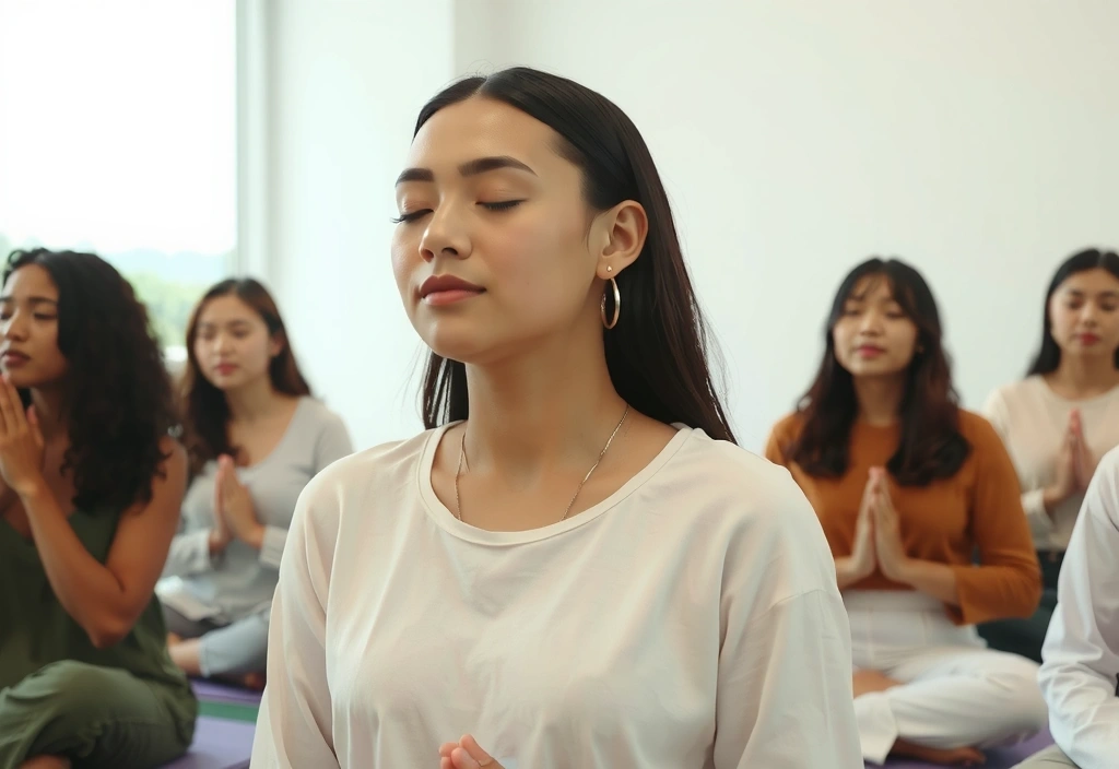 Group meditating peacefully