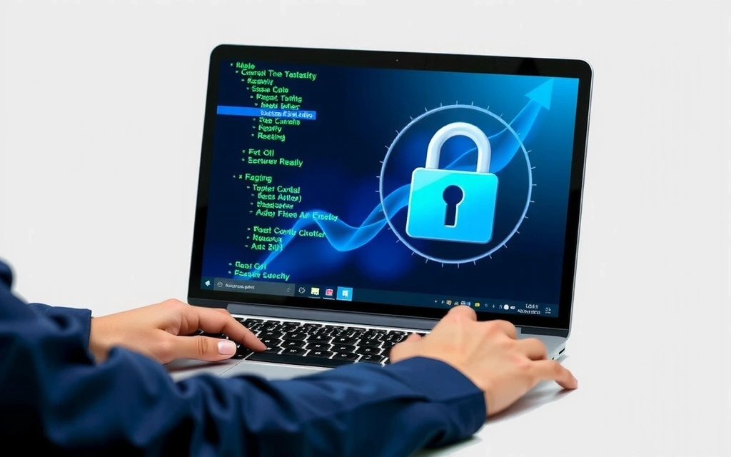 A person using a laptop, showing secure online transactions and data protection, symbolizing data usage.