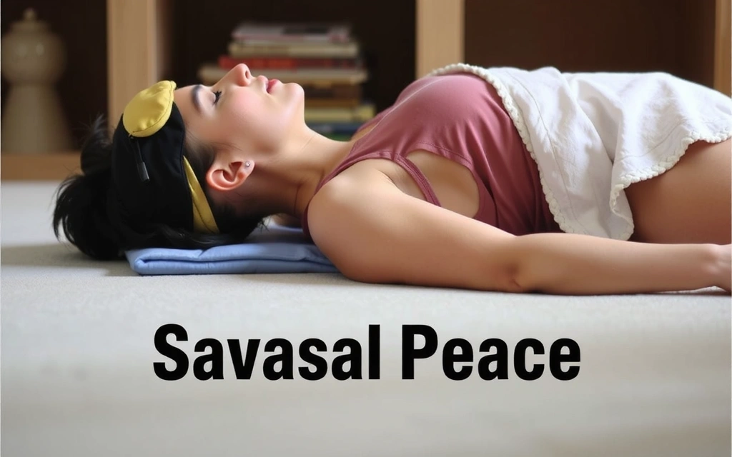 Person relaxing in Savasana pose